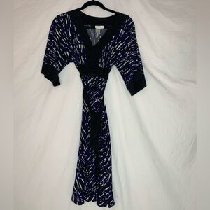 Donna Morgan dress high waisted size 8 Dolman sleeves wraparound belt